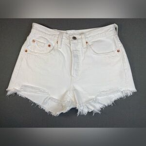 Levi Premium Cut off Shorts 501 Jeans Button fly‎ Frayed hem Size Small